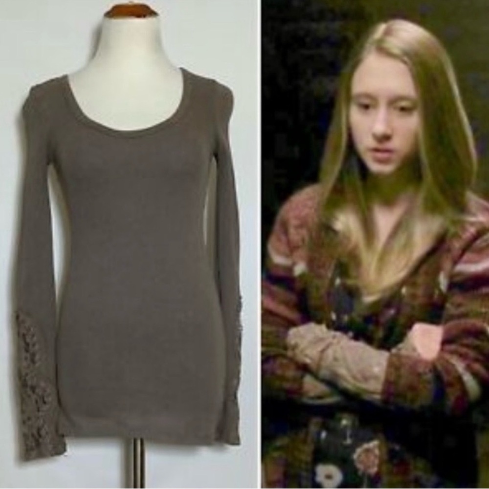 FP Rare Violet Harmon Mocha Free People Crafty Cuff Waffle Thermal Top ASO AHS L